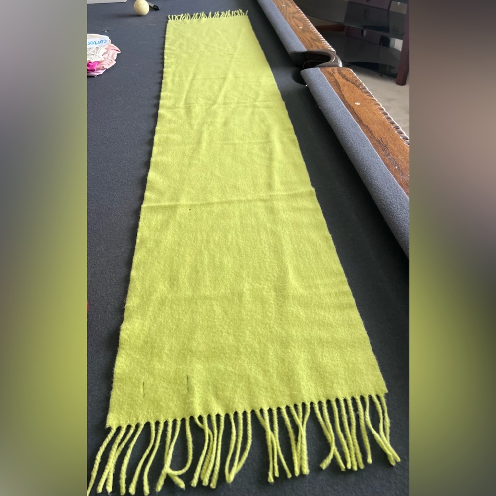 Burberry Neon Yellow 100% Cashmere Fringe Scarf #B-22 - Picture 7 of 7